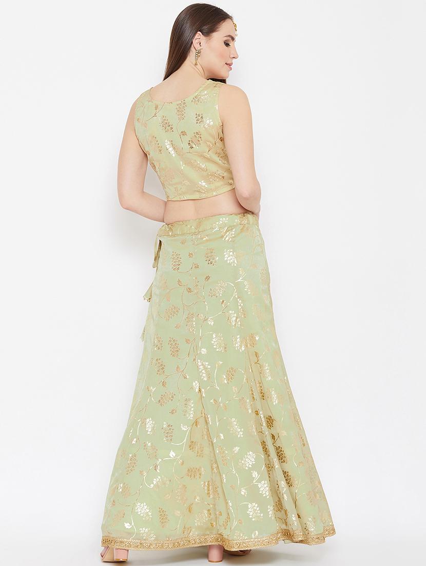 floral print flared lehenga - 17014740 - Zoom Image - 3
