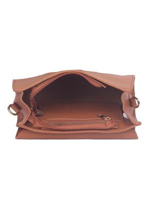 tan leatherette (pu) regular sling bag - 17015308 - Standard Image - 3