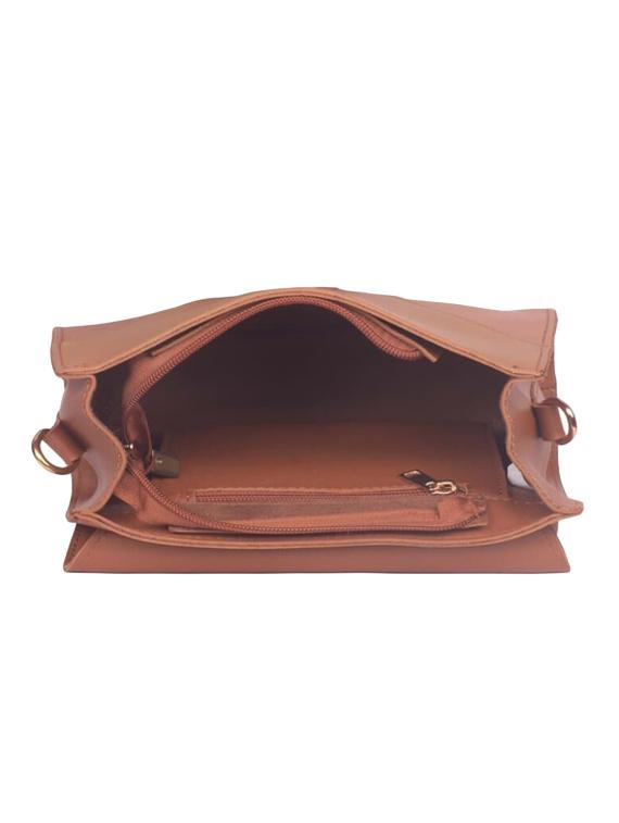 tan leatherette (pu) regular sling bag - 17015308 - Zoom Image - 3