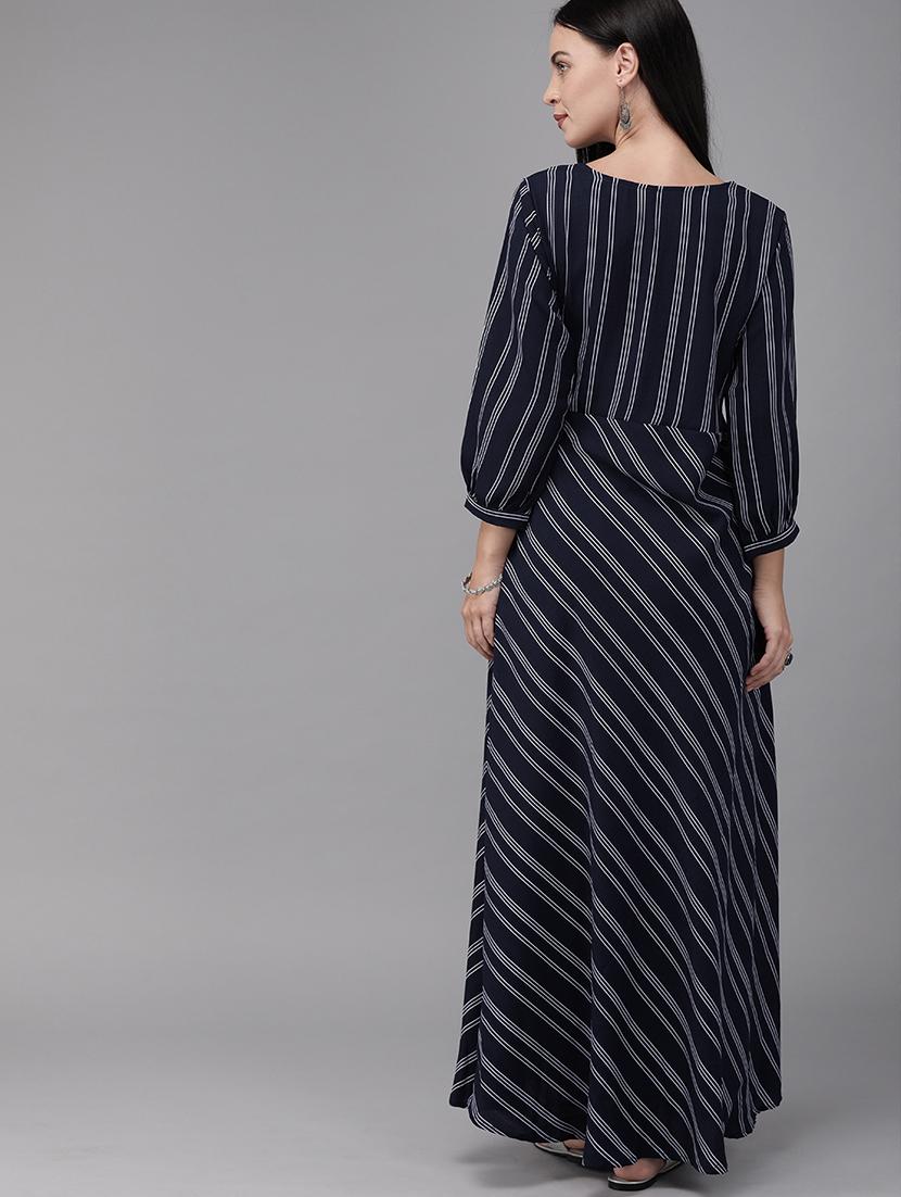 v-neck striped maxi dress - 17015384 - Zoom Image - 3