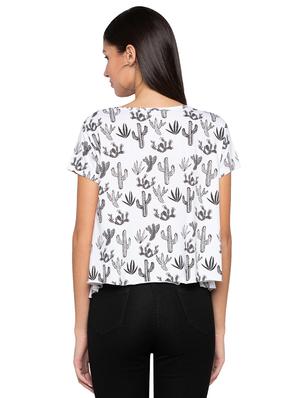 round neck printed top - 17018304 - Standard Image - 3