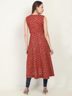 printed a-line kurta - 17019193 - Standard Image - 3