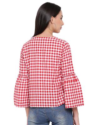 bell sleeves checkered summer jacket - 17019820 - Standard Image - 3