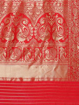 floral kanjivaram saree with blouse - 17020815 - Standard Image - 3