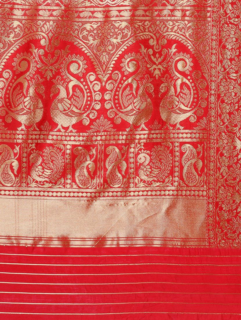 floral kanjivaram saree with blouse - 17020815 - Zoom Image - 3