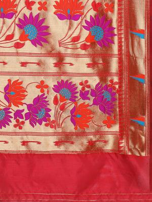 self design floral saree with blouse - 17020823 - Standard Image - 3