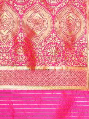 self design woven saree with blouse - 17020839 - Standard Image - 3