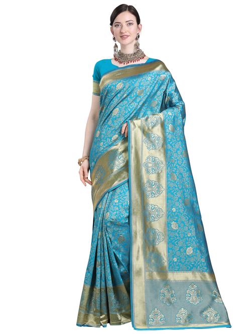 self design woven saree with blouse - 17021164 - Standard Image - 1