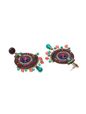 gold tone brass drop earring - 17021573 - Standard Image - 3