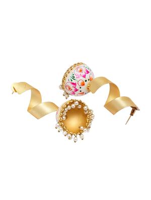 gold brass jhumka earring - 17021591 - Standard Image - 3