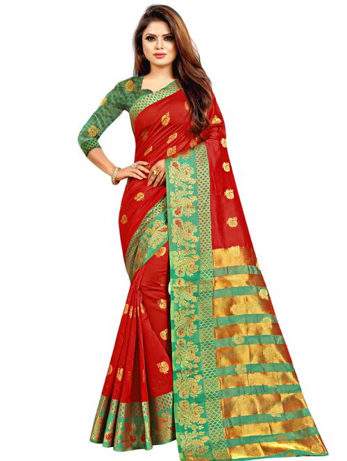 self design banarasi saree with blouse - 17021856 - Standard Image - 1