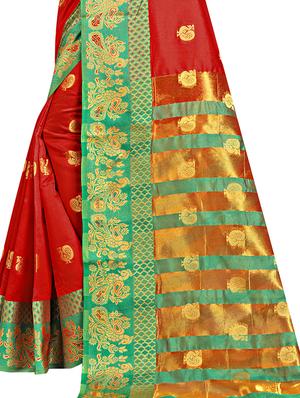 self design banarasi saree with blouse - 17021856 - Standard Image - 3