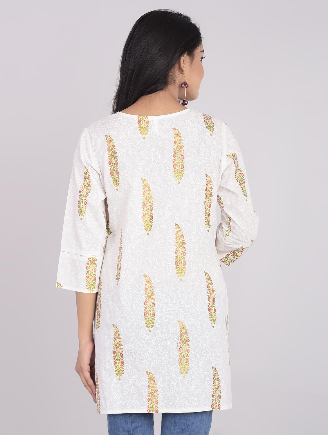 paisley straight kurti - 17022168 - Zoom Image - 3