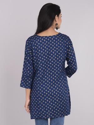 printed straight kurti - 17022172 - Standard Image - 3