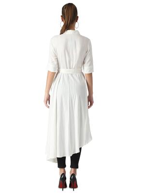 tie front asymmetric tunic - 17022277 - Standard Image - 3