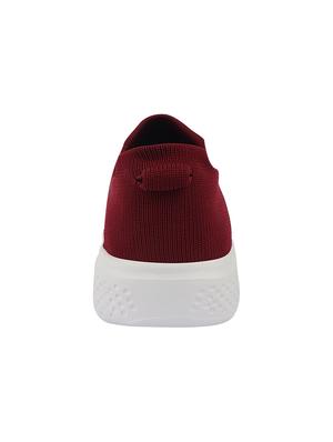maroon slip on sports shoes - 17026539 - Standard Image - 3