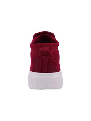 maroon slip on sports shoes - 17026550 - Standard Image - 3
