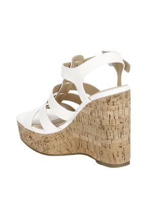 white pu strapped wedges - 17026587 - Standard Image - 3