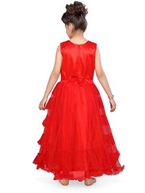 red polyester party gown - 17032052 - Standard Image - 3