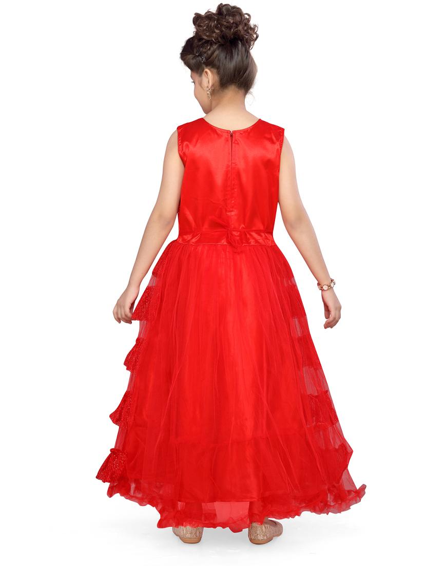 red polyester party gown - 17032052 - Zoom Image - 3