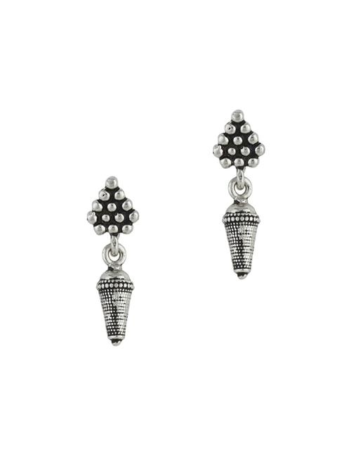 silver metal drop earring - 17041280 - Standard Image - 1