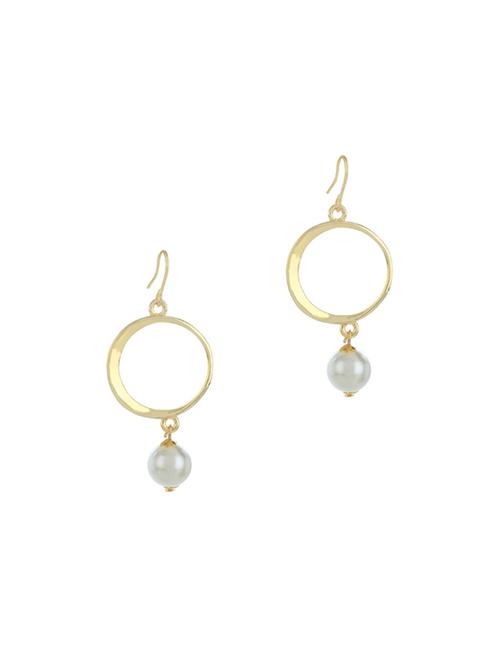 gold metal drop earring - 17041416 - Standard Image - 1