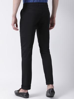 black cotton chinos casual trousers - 17078827 - Standard Image - 3