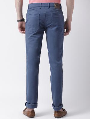 blue cotton chinos casual trousers - 17078832 - Standard Image - 3