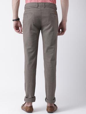 brown cotton chinos casual trousers - 17078836 - Standard Image - 3
