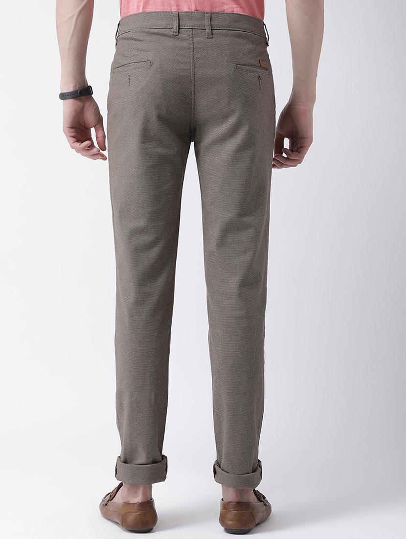 brown cotton chinos casual trousers - 17078836 - Zoom Image - 3