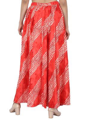 red rayon palazzos - 17079121 - Standard Image - 3