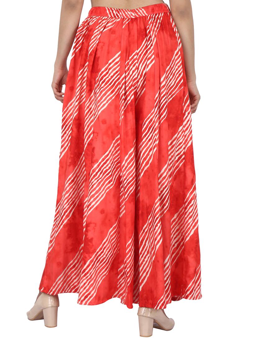 red rayon palazzos - 17079121 - Zoom Image - 3