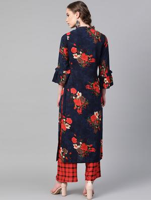floral kurta palazzo set - 17080295 - Standard Image - 3