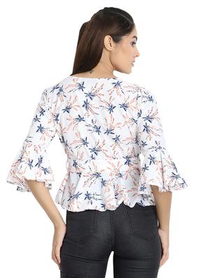 bell sleeves peplum top - 17081384 - Standard Image - 3