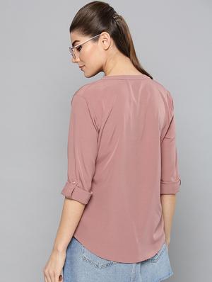 pink polyester regular top - 17085605 - Standard Image - 3