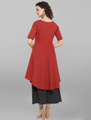 solid asymmetric kurta - 17085889 - Standard Image - 3