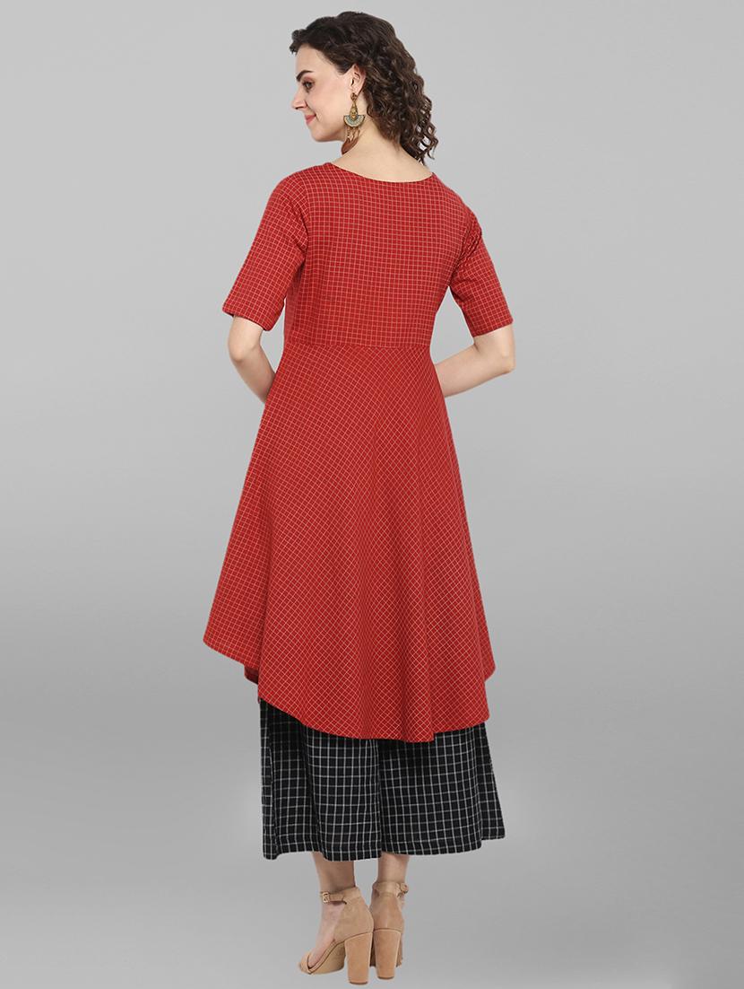 solid asymmetric kurta - 17085889 - Zoom Image - 3