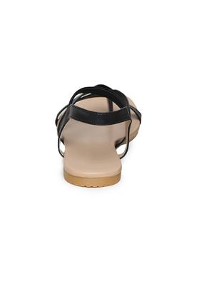black solid back strap sandal - 17087968 - Standard Image - 3