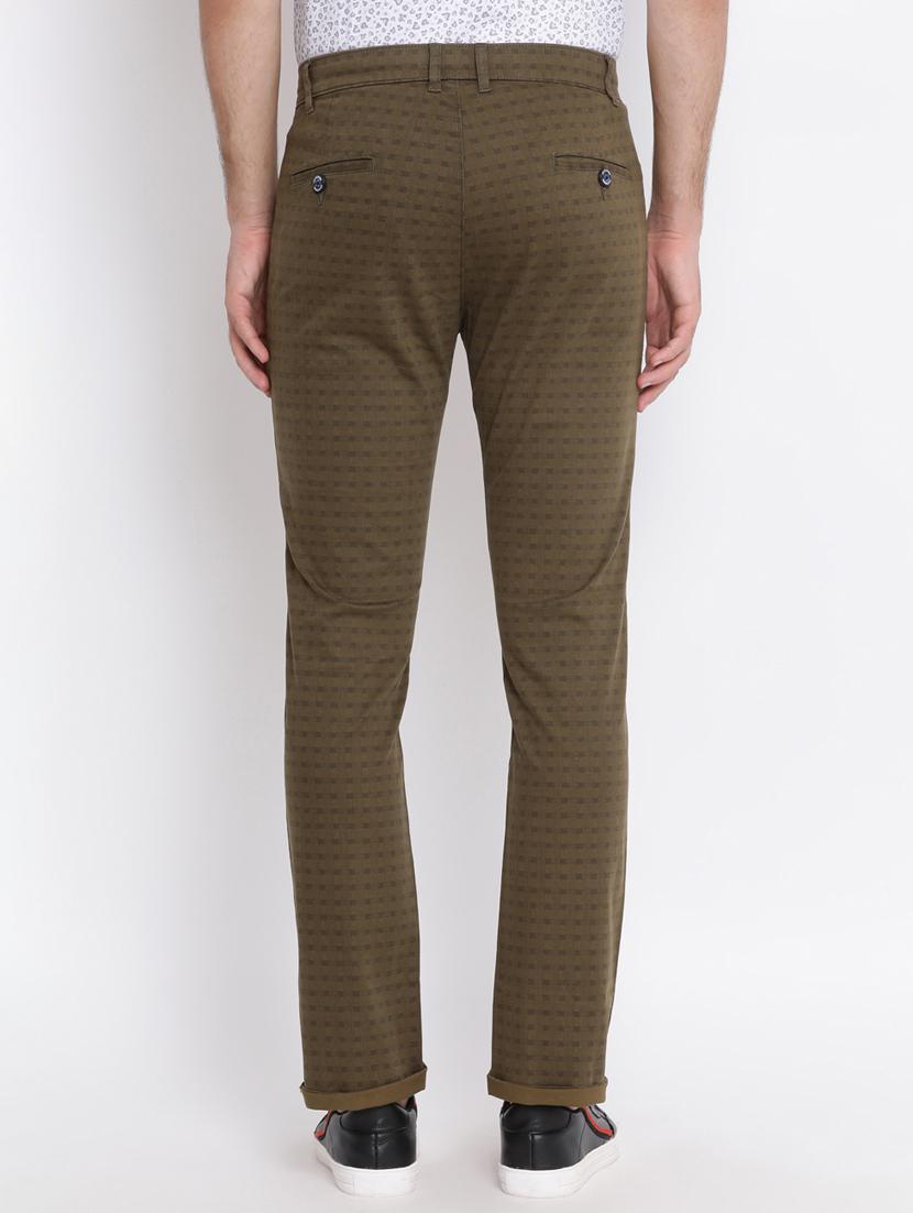 green checkered flat front casual trouser - 17091569 - Zoom Image - 3