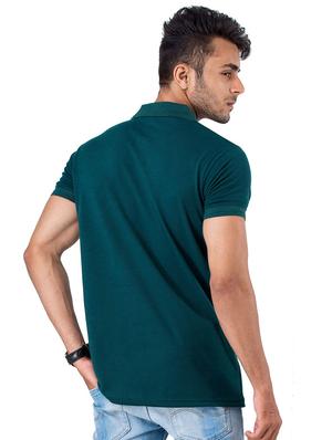green solid polo t-shirt - 17098996 - Standard Image - 3