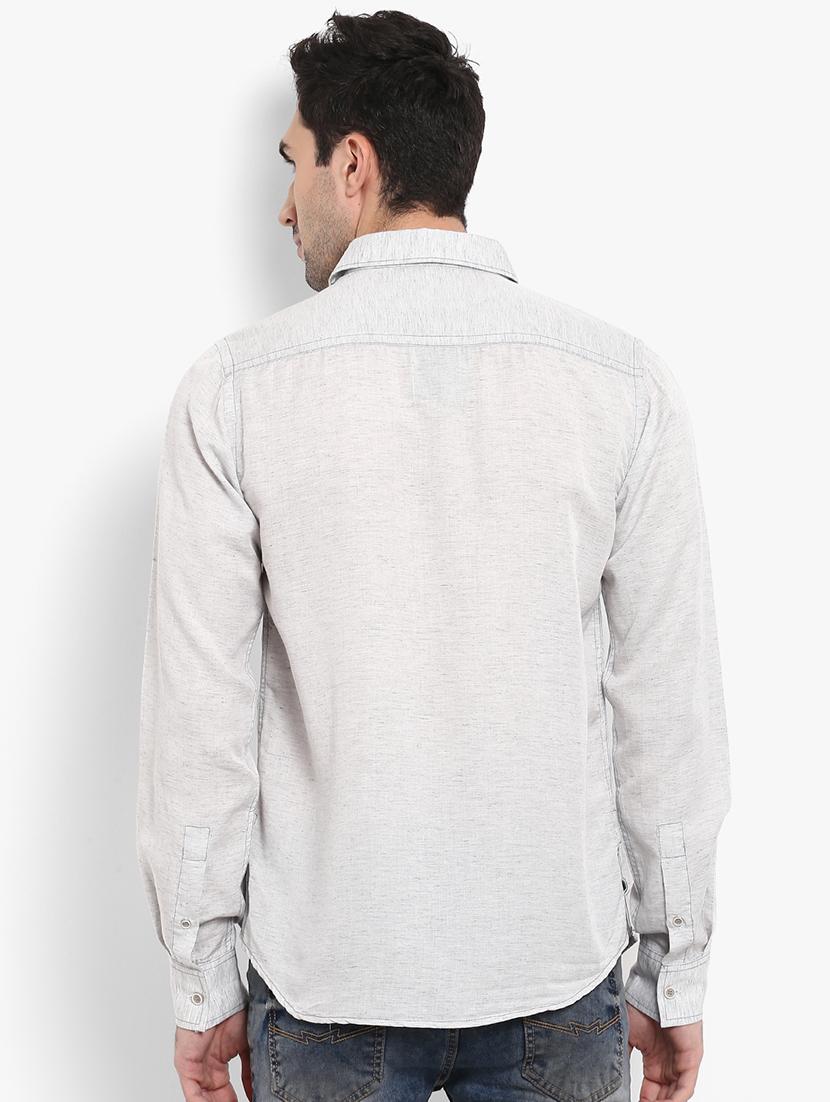 grey solid casual shirt - 17116225 - Zoom Image - 3