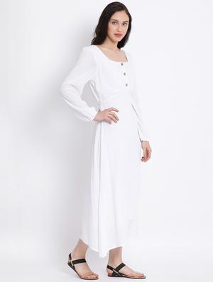 button detail solid maxi dress - 17116388 - Standard Image - 3