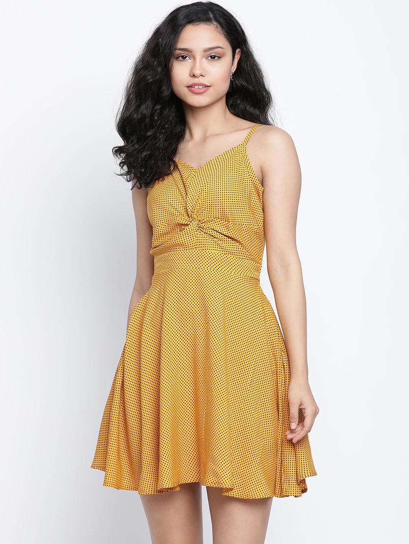 women's fit & flare polka dots dress
