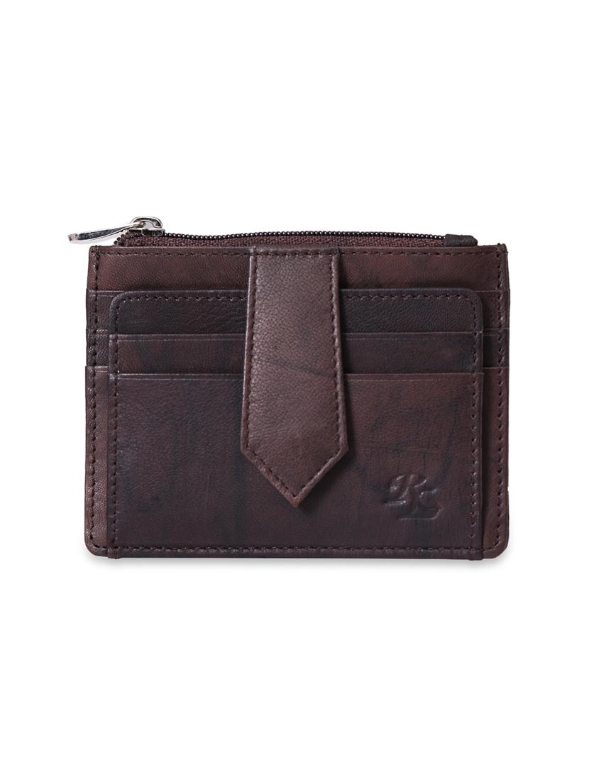 brown leather card holder