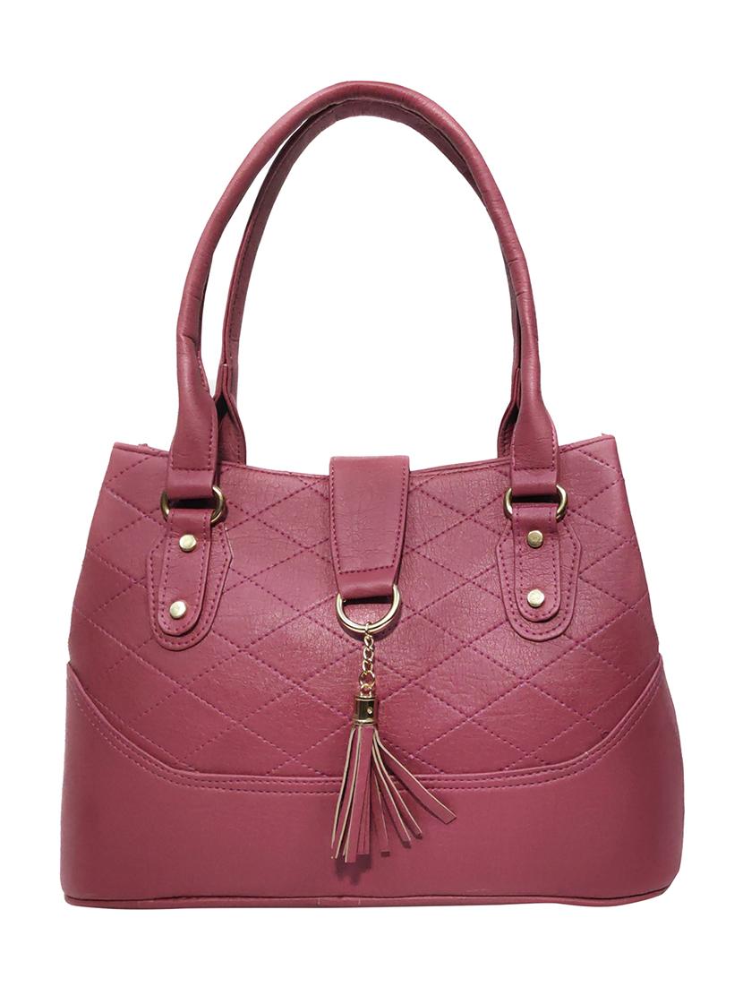 purple leatherette (pu) handbag