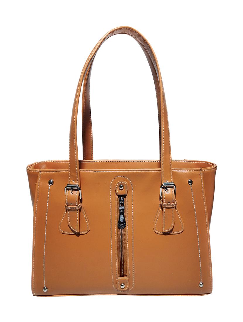 tan leatherette (pu) handbag