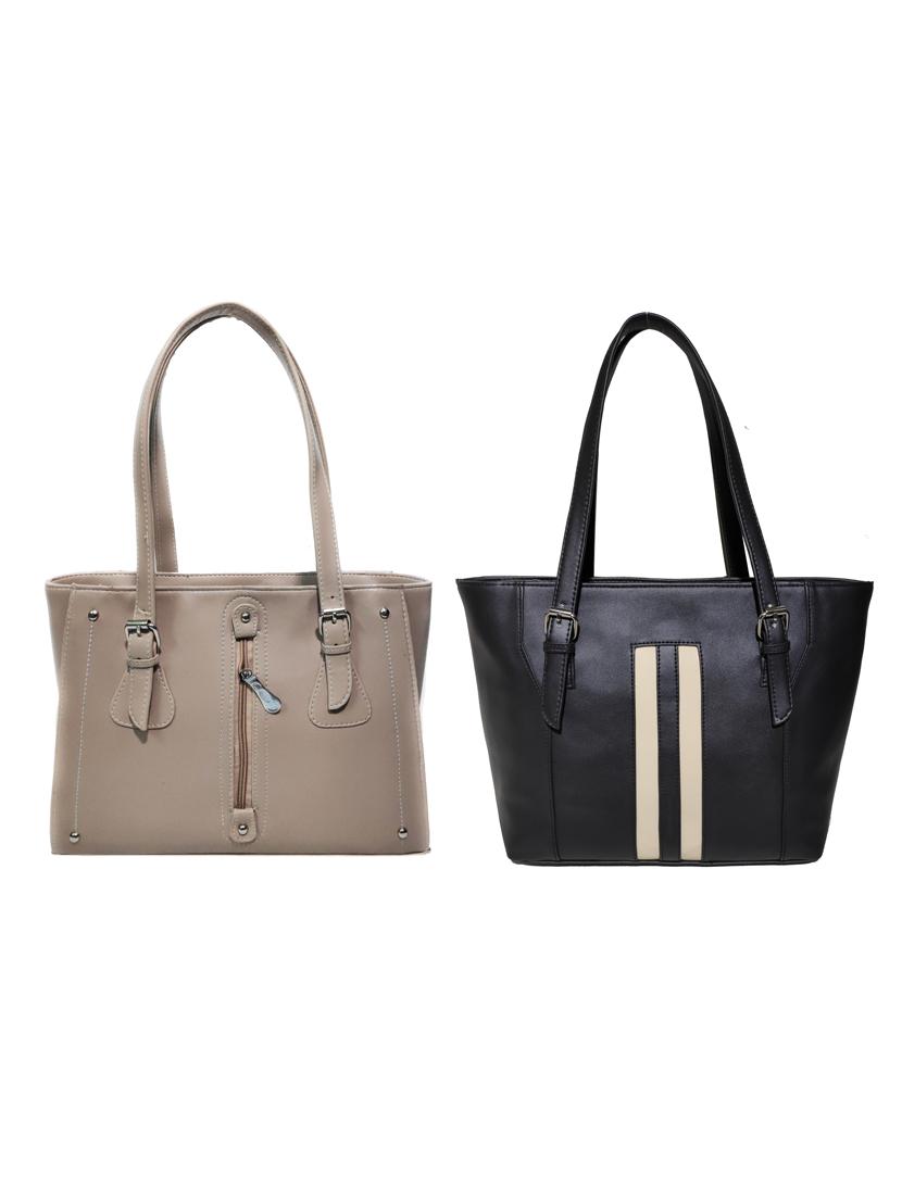 multi colored leatherette (pu) combo handbag