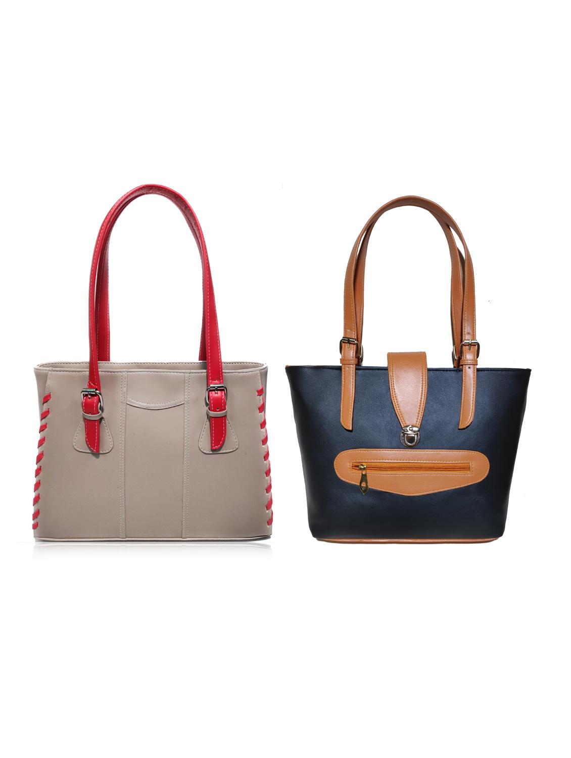 multi colored leatherette (pu) combo handbag