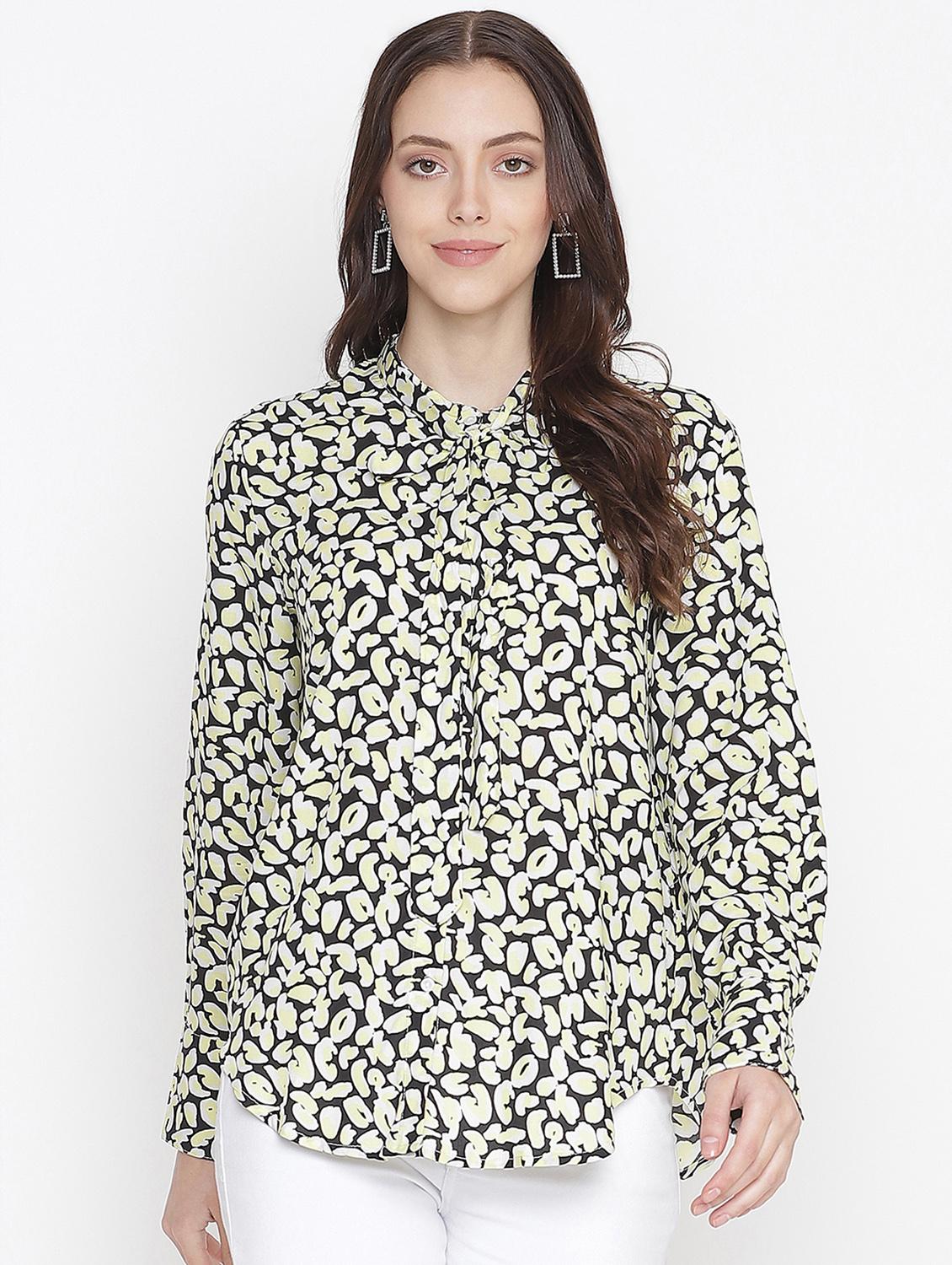women's straight tie-up neck top