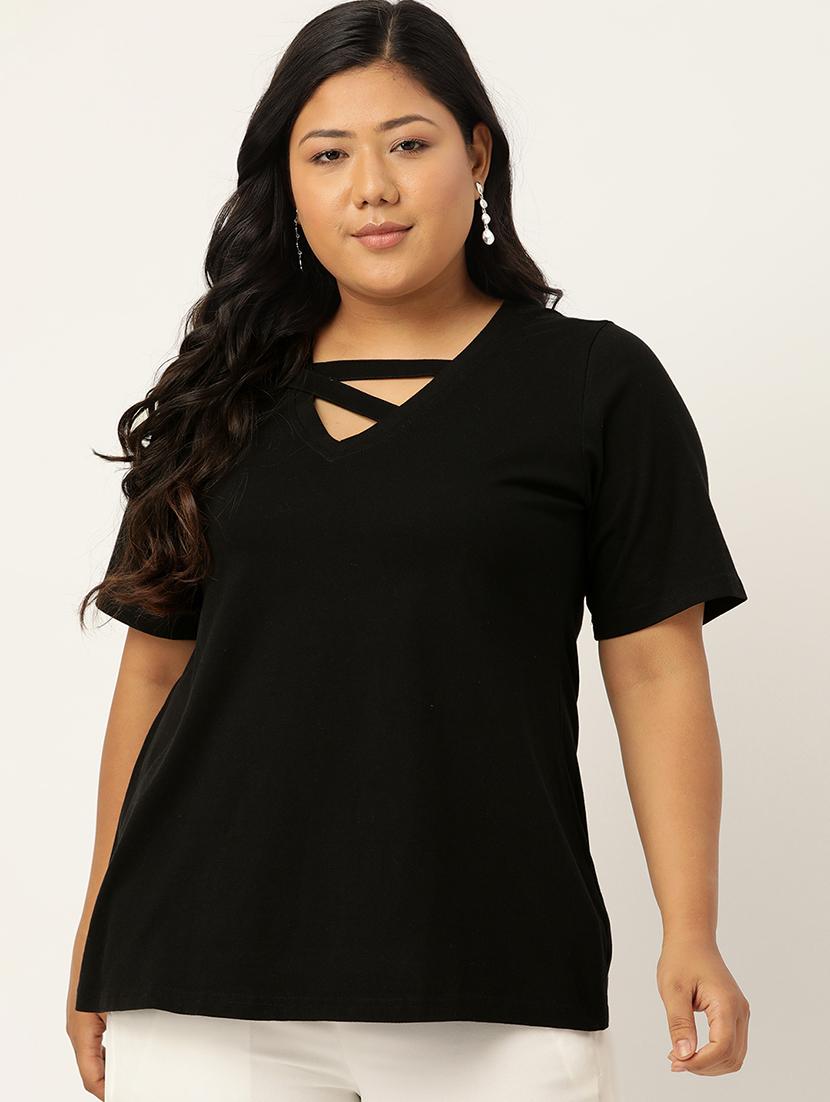 women's straight v neck top